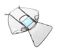 ARTSEWPLY Copertura Antipioggia Trasparente per Passeggino Grande Tre Zip Parapioggia Antivento e Antipolvere per Carrozzina Protezione per Passeggiate All’Aperto