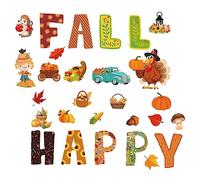 ARTSEWPLY Decorazioni Carta Autunnali per Scuola Carta Turchia Zucca con Punti Colla Addobbi Festa Del Ringraziamento per Bacheca Classroom