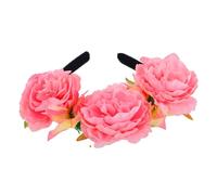 ARTSEWPLY Festival Floral Headband for Women Adjustable Decorative Hair Jewelry with Realistic Flowers for Weddings Parties and Cosplay Events