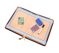 ARTSEWPLY Lavagna Allenatore Pallavolo in Pelle con Zip Lavagnetta Cancellabile Secco Pennarello e Adesivi per Strategie di Gioco Portatile e Leggera per Allenamenti Professionali