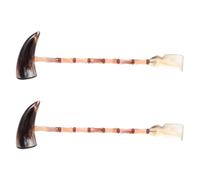 ARTSEWPLY Massaggiatore a Martello in Corno di Bue 2 Pezzi Grattaschiena Portatile Ergonomico 35-38 CM Strumento per Massaggi Muscolari e Sollievo Prurito per Adulti e Anziani Uso