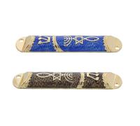 ARTSEWPLY Mezuzah in Metallo per Porta 2 Pezzi Blu e Nero, Custodia Protettiva per Rotolo di Benedizione Ebraica, Benedizione dello Stipite per Ingresso e Camera da Letto, Decorazione
