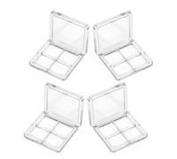 ARTSEWPLY Palette Vuota per Ombretti 4pezzi in Pet Trasparente Quattro Scomparti, Leggera e Ricaricabile, Design Compatto Portatile per Feste e Matrimoni