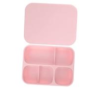 ARTSEWPLY Piatto Svezzamento Silicone con Ventosa Antiscivolo Vassoio Snack con Scomparti per e Dessert Vaschetta Alimentare per Autonomia Rosa con