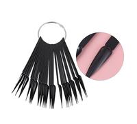 ARTSEWPLY Set 2 Pezzi Espositore Unghie a Ventaglio Nero 40 Punte Consigli per Esercitarsi le Unghie Ruota Espositiva per Nail Art Principianti Pratica Decorazione