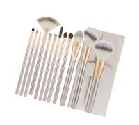 ARTSEWPLY Set Da 12 Pennelli Per Trucco Manico in Legno, Spazzole in Nylon Dense e Sottili, Kit Professionale Portatile Custodia, Per Uso Quotidiano e Artisti Del Make-up