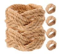 ARTSEWPLY Set di 6 Portatovaglioli in Corda di Anelli per Tovaglioli Rustici da Tavolo Decorazione per Feste di Compleanno Pranzo e Capodanno Piccoli e Leggeri
