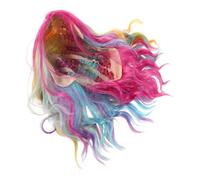 ARTSEWPLY Short Mermaid Cosplay Wig per Donna e Ragazze Capelli Sintetici Corti Mossi e Ricci Multicolore Leggero e Facile da Acconciare per Halloween e Feste Tema