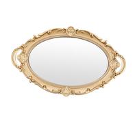 ARTSEWPLY Specchio da Parete Vintage Ovalato con Cornice Barocca Dorata Irregolare Specchio Trucco Grande Superficie Riflettente Decorativo e Compatto per Casa e Giardino