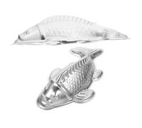 ARTSEWPLY Stampo per Torta a Forma di Pesce 3D in Lega di Alluminio Set 2 Pezzi Medio e Grande Teglia Antiaderente per Dolci e Gelatine per Compleanni e Feste