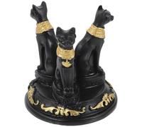 ARTSEWPLY Statuetta in Resina di Bastet Statua della Dea Gatto Nera Decorazione per Casa Ufficio e Altare Ornamento da Tavolo Retrò Piccolo