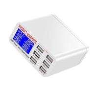 ARTSEWPLY Stazione Ricarica USB Porte con Display LCD Intelligente Rilevamento Automatico Multipresa Portatile per Caricabatterie Dispositivi Mobili