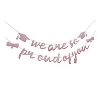 ARTSEWPLY Striscione la Laurea Bandierine di Carta Glitterata Rosa Oro, Decorazioni da Appendere per Feste di Laurea e Celebrazioni, Set da 2 Pezzi per Ambienti Domestici, Bar e Club