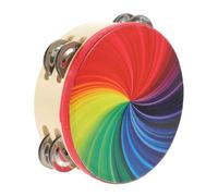 ARTSEWPLY Tamburello Musicale Doppia Serie Color Arcobaleno Strumento Mano per Resistente e Facile da Suonare per Feste e Sviluppo del Ritmo