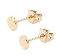 Artskin G23 Orecchini a bottone a punto piatto in titanio ipoallergenico per donna uomo ragazza 6 mm oro rosa orecchini a disco rotondi per orecchie sensibili (6mm, Rose Gold)