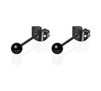 Artskin G23 orecchini a sfera in titanio donne ipoallergenici 3 mm orecchini neri per orecchie sensibili