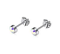 Artskin Orecchini a bottone in titanio G23 per donna Orecchini da donna Orecchini a bottone da uomo con zirconi ipoallergenici da 4 mm per orecchie sensibili