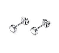 Artskin Orecchini a bottone in titanio G23 per donna Orecchini da donna Orecchini a bottone da uomo con zirconi ipoallergenici da 7 mm per orecchie sensibili