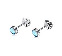 Artskin Orecchini a bottone in titanio G23 per orecchini da donna Orecchini a bottone da uomo con zirconi ipoallergenici in cristallo da 7 mm per orecchie sensibili