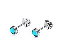 Artskin Orecchini a bottone in titanio per donna Orecchini da ragazza Orecchini da uomo blu ipoallergenici senza nichel da 4 mm per orecchie sensibili