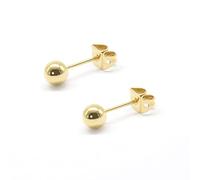 Artskin Orecchini a Sfera in Titanio 4 mm, Oro Ipoallergenici per Ragazze e Orecchie Sensibili