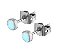 Artskin Orecchini con opale in titanio G23 per donna Orecchini con pietra portafortuna ipoallergenici per orecchie sensibili Gioielli di moda (7mm, Hot Pink)