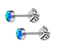 Artskin Orecchini con opale in titanio G23 per donna Orecchini con pietra portafortuna ipoallergenici per orecchie sensibili Gioielli di moda (4mm, Black Opal)