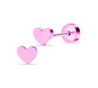 Artskin Orecchini da donna con retro piatto, a sfera, stella, cuore, puntino, in titanio, ipoallergenici, per orecchie sensibili, semplici e classici, 5 mm, argento/nero/oro/rosa, 5mm, Titanio