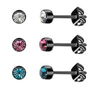 Artskin Orecchini da Donna in Titanio, 5mm, Nero, Ipoallergenici