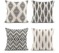 ArtSocket Set di 4 federe Ikat Tribal e Boho etnico a spina di pesce per idee, Chevron Decor in lino, federe decorative per la casa, quadrate da 55,9 x 55,9 cm