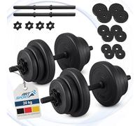 ArtSport manubri in set di 2 pezzi 20 kg - set di 2 manubri, 12 pesi/dischi e serrature a stella| Set di manubri corti per l'allenamento muscolare Manubri