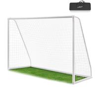 ArtSport Porta da Calcio 300 x 200 cm - Sistema a Scatto per Giardino in Bianco - Stabile Con Rete Inclusa e Borsa per il Trasporto