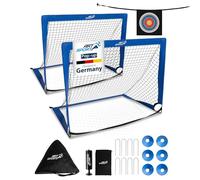 ArtSport porte da calcio pop-up Goal Master - Set 2 pezzi con accessori - pieghevoli e pronte all’uso - porte da calcio per giardino e interno - Blu