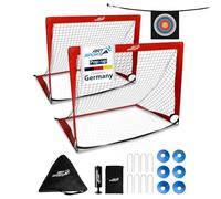 ArtSport porte da calcio pop-up Goal Master - Set 2 pezzi con accessori - pieghevoli e pronte all’uso - porte da calcio per giardino e interno - Rosso