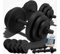 ArtSport manubri in set di 2 pezzi 20 kg - set di 2 manubri, 12 pesi/dischi e serrature a stella| Set di manubri corti per l'allenamento muscolare Manubri