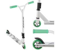 ArtSport Stunt Scooter Futuristic - Monopattino acrobatico per bambini e ragazzi - Manubrio a 360°, ruote in alluminio da 100 mm - Monopattino bianco grigio verde menta