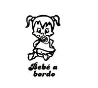 Artstickers® - Adesivo con scritta “Bebé a Bordo”, motivo: bimba, collezione Babyfun, 10 colori a scelta + regalo sorpresa 9 cm x 16,2 cm Nero