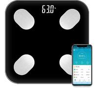 ARTSZY Bilancia Digitale for Peso Corporeo, Bilancia Wireless ad Alta Precisione con App for Smartphone, Bilancia Smart Step-On Bagno e BMI, Utenti Multipli, Robusto Vetro Temperato, 400 lb/180 kg, Ne