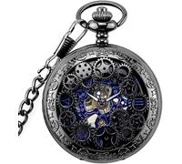 ARTSZY Numeri romani meccanici Quadrante Scheletro Orologi da taschino e catene for uomo donna