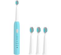 ARTSZY Spazzolino Elettrico, spazzolino Elettrico ad ultrasuoni Spazzolino Ricaricabile USB Spazzolino sbiancante elettronico Lavabile for Adulti (Color : Blue)