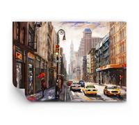 ARTTOR Carta da Parati Adesiva Deluxe - New York Acquerello - 100x70 cm - Fotomurali Decorazione Murale Moderna Poster gigante XXL Decorazione da Muro Design Camera da letto - WF4AA100x70-4590