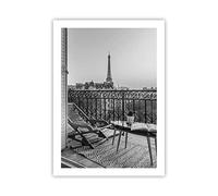 ARTTOR Decorativi Stampa da Parete 50x70cm Poster da Parete In bianco e nero Parigi balcone Cucina Decorazione Murale Wall Art Senza Cornice Quadri Moderni Soggiorno Camera da Letto - P2XPA50x70-4595