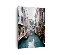 ARTTOR Moderno Quadro su Tela 50x70 cm Verticale Architettura Città - 2157