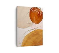 ARTTOR Moderno Quadro su Tela 50x70 cm Verticale Astratto - 4696 | Arancia Macchie Astrazione Quadro Decorativo Piccolo Soggiorno Camera da Letto Decorazione da Parete Arte da Parete ARTTOR