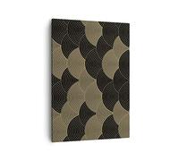 ARTTOR Moderno Quadro su Tela 50x70 cm Verticale Astratto - 4880 | E Ruote Nero Quadro Decorativo Piccolo Soggiorno Camera da Letto Decorazione da Parete Arte da Parete ARTTOR