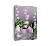 ARTTOR Moderno Quadro su Tela 50x70 cm Verticale Astratto Botanica - 2329