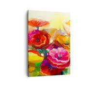 ARTTOR Moderno Quadro su Tela 50x70 cm Verticale Botanica Fiori - 2877