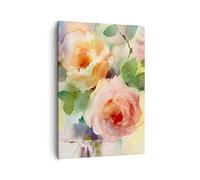 ARTTOR Moderno Quadro su Tela 50x70 cm Verticale Botanica Fiori - 3910