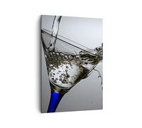 ARTTOR Moderno Quadro su Tela 50x70 cm Verticale Cucina - 1322 | Bere Effervescente Bicchiere Quadro Decorativo Piccolo Soggiorno Camera da Letto Decorazione da Parete Arte da Parete ARTTOR
