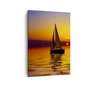 ARTTOR Moderno Quadro su Tela 50x70 cm Verticale Paesaggi Marino - 0106